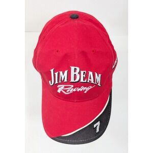 Jim Beam Racing Hat Cap Men's Red Strapback Robby Gordon Motorsports #7 NASCAR